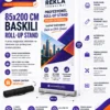 85x200 cm baskılı roll up stand alüminyum gövdeli profesyonel tanıtım bannerı