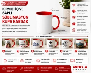 kırmızı iç ve saplı süblimasyon kupa bardak kullanım alanları – promosyon ve hediye