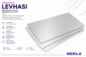 Simli gümüş sublimasyon levhası 60x30 cm 0.45 mm özel kaplamalı baskı metali