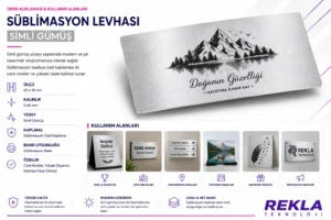 Simli gümüş sublimasyon levhası kullanım alanları ve teknik özellikleri