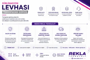 Rekla Teknoloji transparan gümüş sublimasyon levhası kalite ve tedarik avantajları