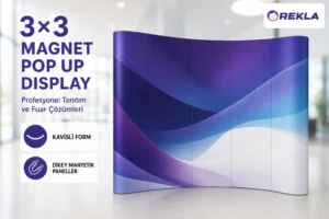 3×3 magnet pop up display fuar standı ürün görseli