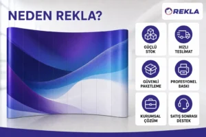 3×4 magnet pop up display fuar standı Rekla avantajları tanıtım görseli