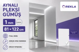 Gümüş aynalı pleksi levha 1 mm 81×122 cm ürün görseli