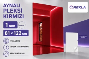 Kırmızı aynalı pleksi levha 1 mm 81×122 cm ürün görseli