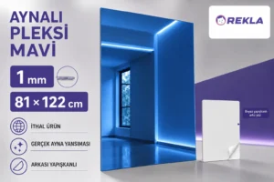 Mavi aynalı pleksi levha 1 mm 81×122 cm ürün görseli