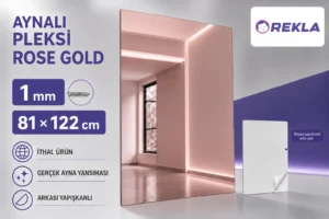 Rose Gold aynalı pleksi levha 1 mm 81×122 cm ürün görseli