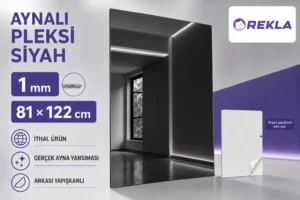 Siyah aynalı pleksi levha 1 mm 81×122 cm ürün görseli