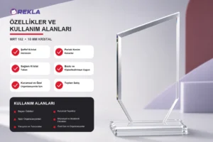 MRT 102 kristal plaket 10 mm teknik özellikler ve kullanım alanları görseli