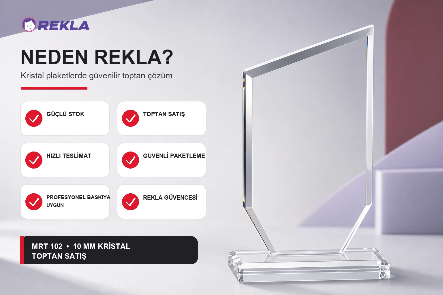 MRT 102 kristal plaket 10 mm Rekla avantajları tanıtım görseli