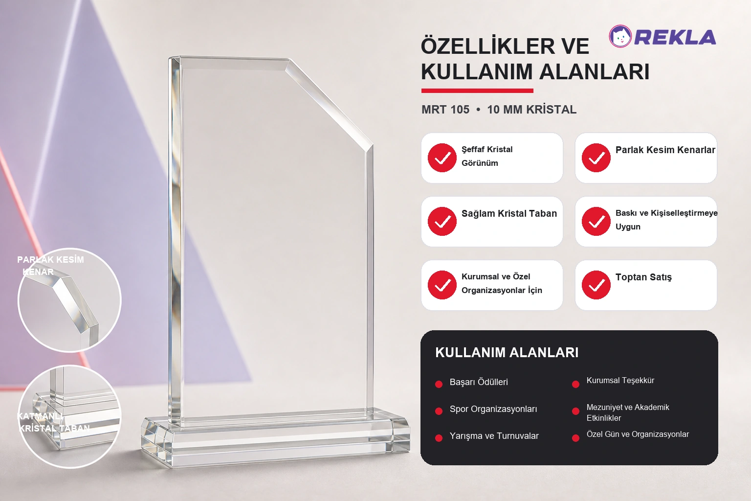 mrt 105 kristal plaket teknik özellikleri