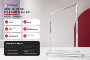 MRT 106 kristal plaket 10 mm teknik özellikler ve kullanım alanları görseli