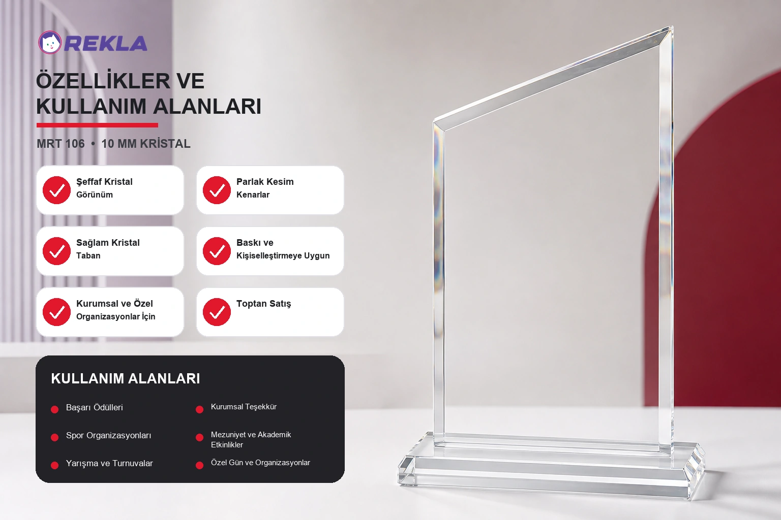 mrt 106 kristal plaket teknik özellikleri