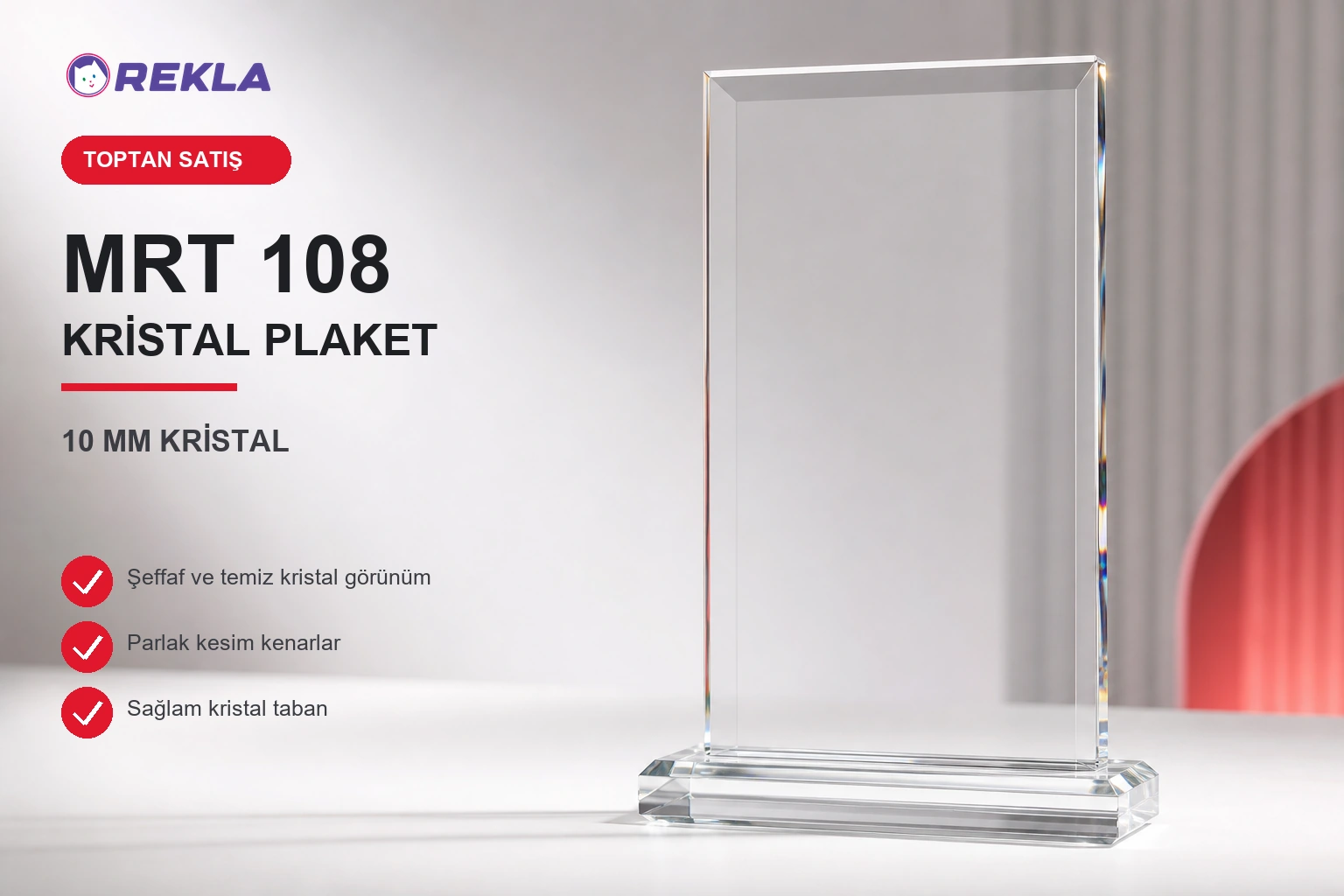 MRT 108 kristal plaket 10 mm ürün görseli
