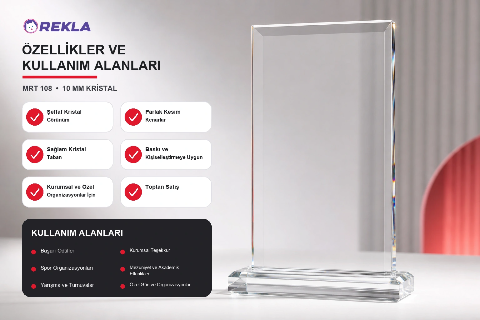 mrt 108 kristal plaket teknik özellikleri