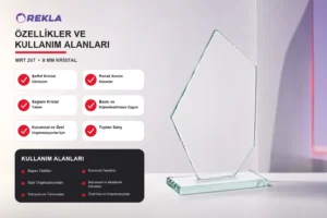 MRT 207 kristal plaket 8 mm teknik özellikler ve kullanım alanları görseli