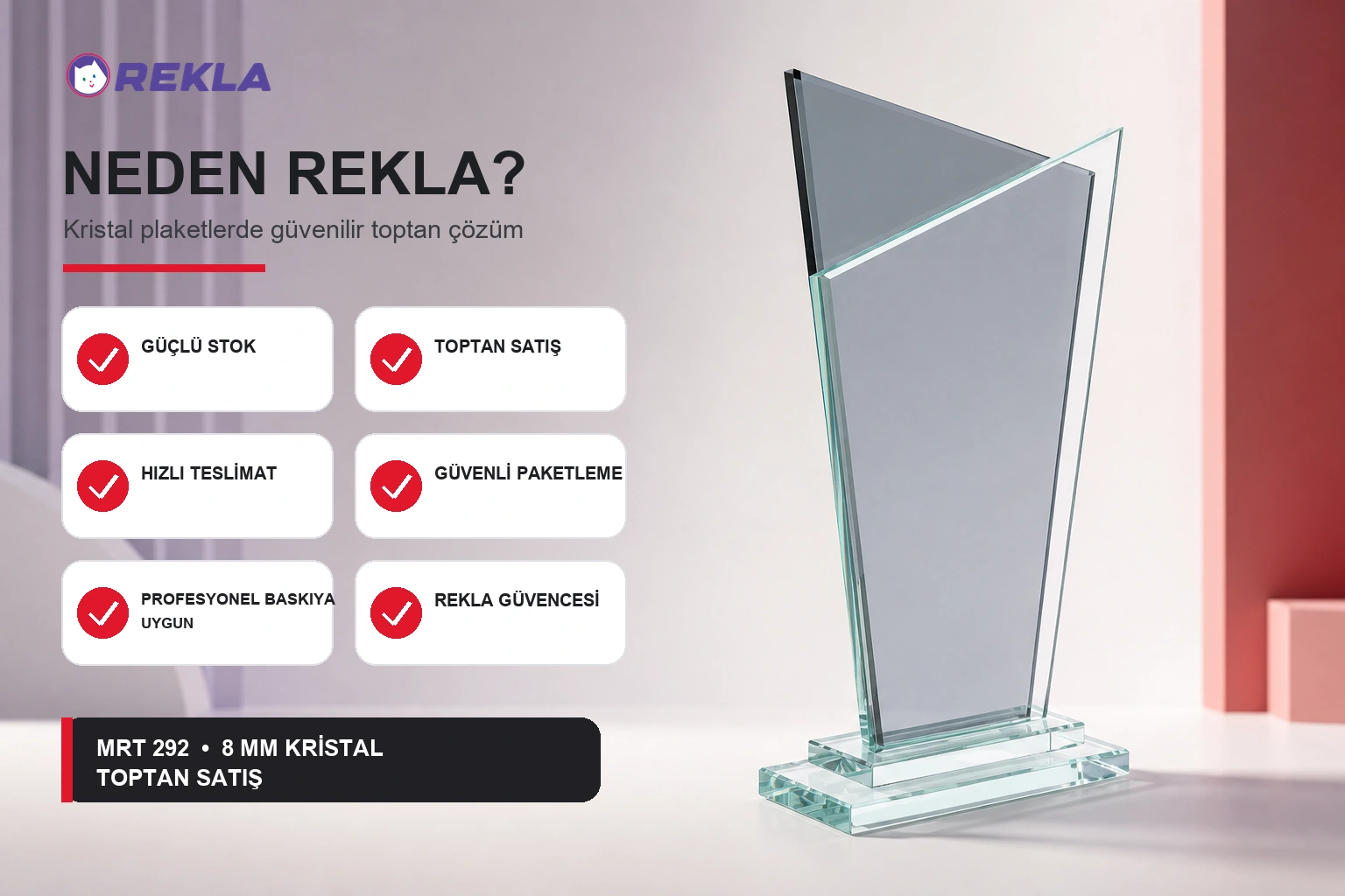 MRT 292 kristal plaket 8 mm Rekla avantajları tanıtım görseli