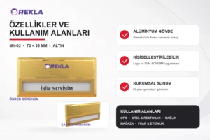 MY-02 Alüminyum Yaka İsimliği teknik özellikler ve kullanım alanları görseli