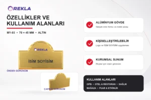 MY-03 Alüminyum Yaka İsimliği teknik özellikler ve kullanım alanları görseli