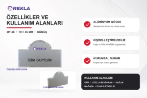 MY-06 Alüminyum Yaka İsimliği teknik özellikler ve kullanım alanları görseli