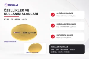 MY-08 Alüminyum Yaka İsimliği teknik özellikler ve kullanım alanları görseli