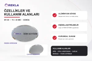 MY-09 Alüminyum Yaka İsimliği teknik özellikler ve kullanım alanları görseli