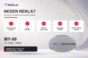 MY-09 Alüminyum Yaka İsimliği Rekla avantajları tanıtım görseli