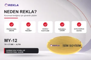 MY-12 Alüminyum Yaka İsimliği Rekla avantajları tanıtım görseli