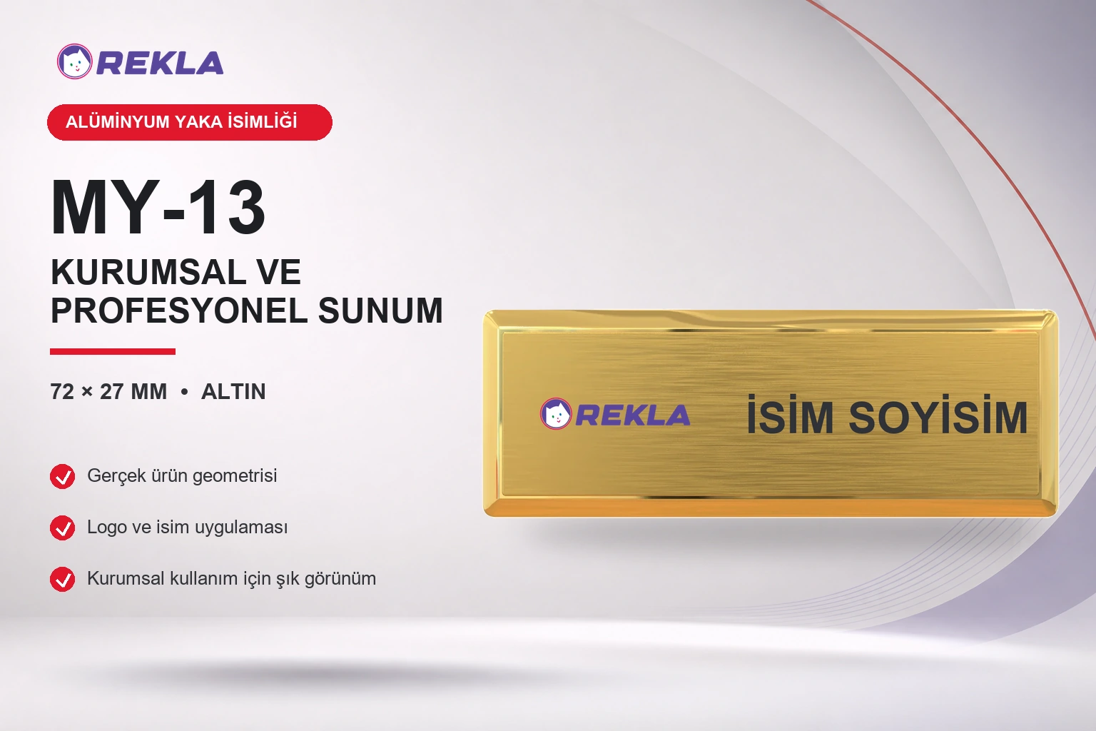 MY-13 Alüminyum Yaka İsimliği ürün görseli