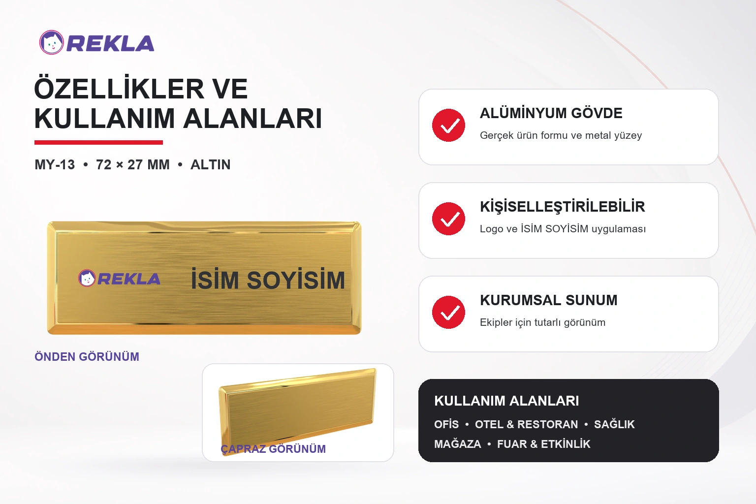 alüminyum yaka isimliği my-13 teknik özellikleri