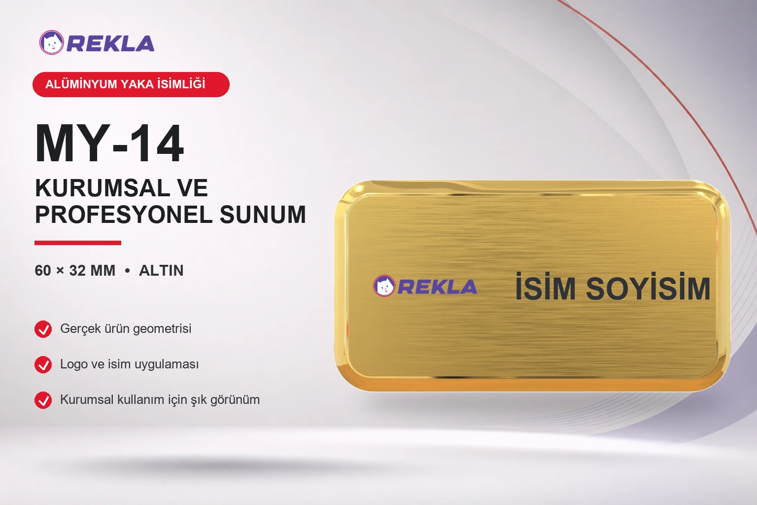 MY-14 Alüminyum Yaka İsimliği ürün görseli