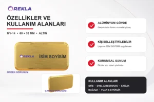 MY-14 Alüminyum Yaka İsimliği teknik özellikler ve kullanım alanları görseli