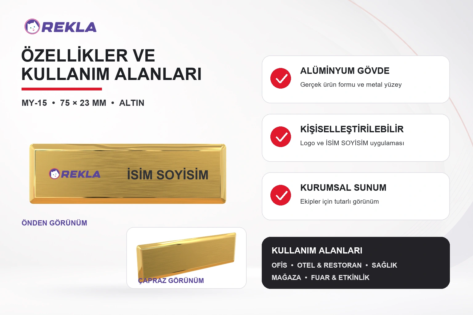 alüminyum yaka isimliği my-15 teknik özellikleri