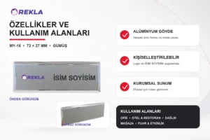 MY-16 Alüminyum Yaka İsimliği teknik özellikler ve kullanım alanları görseli