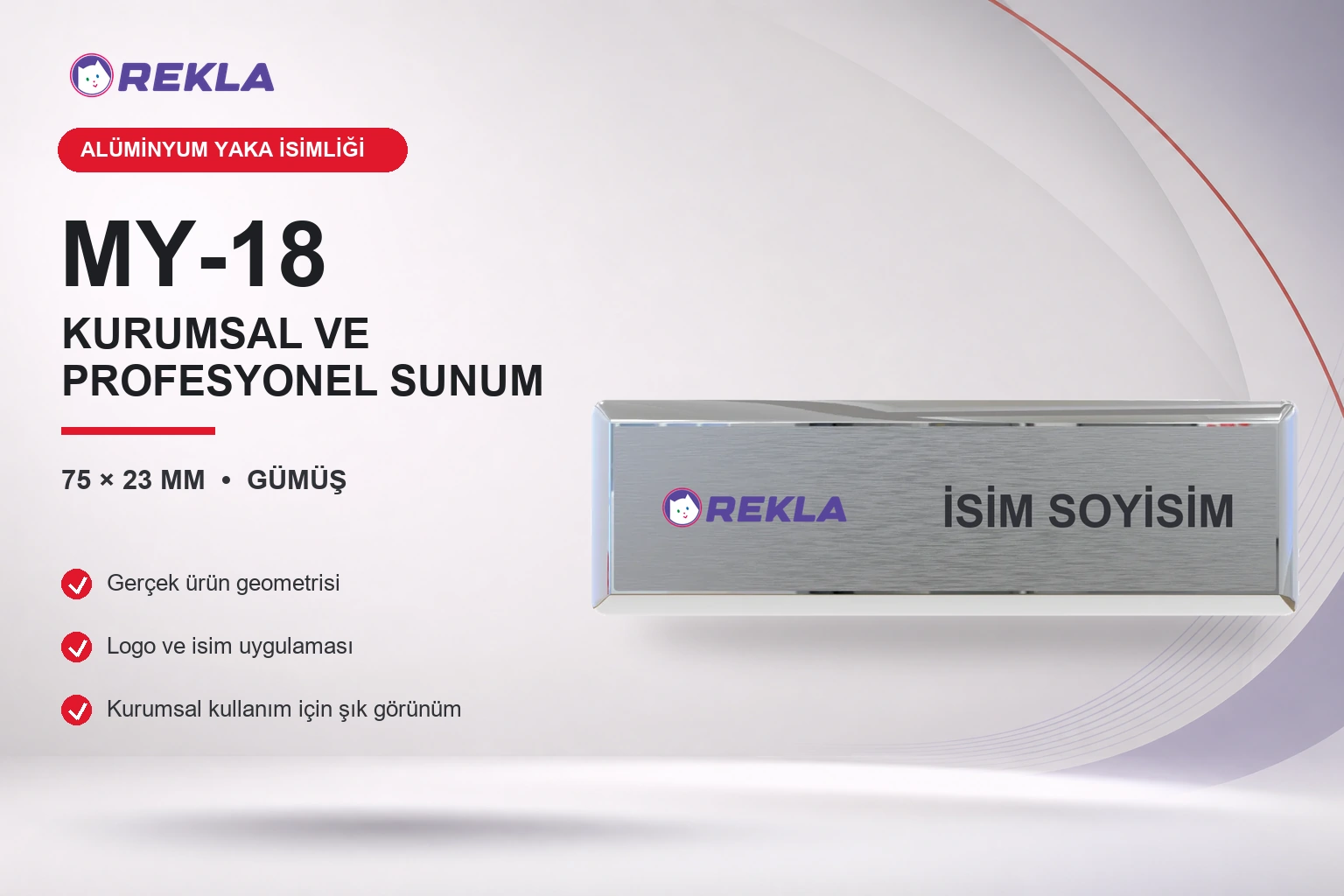 MY-18 Alüminyum Yaka İsimliği ürün görseli