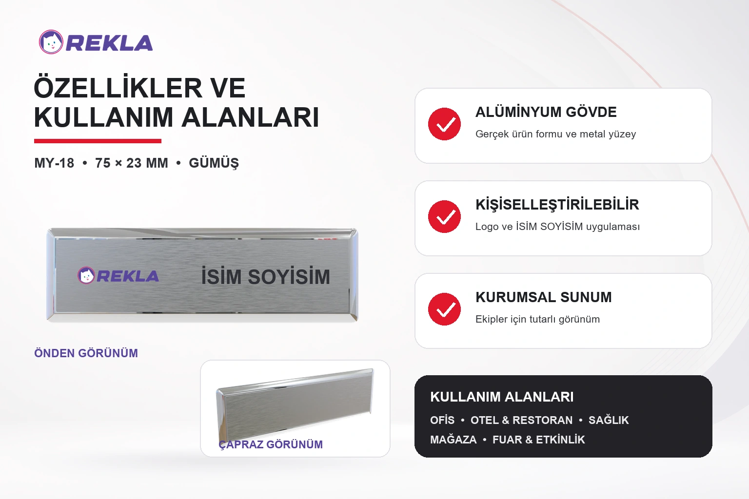 alüminyum yaka isimliği my-18 teknik özellikleri