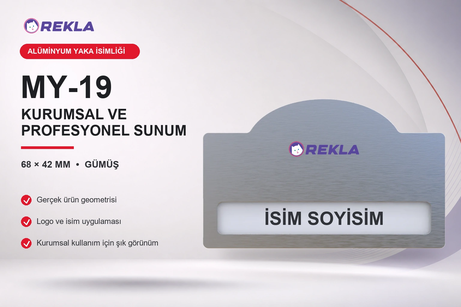 MY-19 Alüminyum Yaka İsimliği ürün görseli