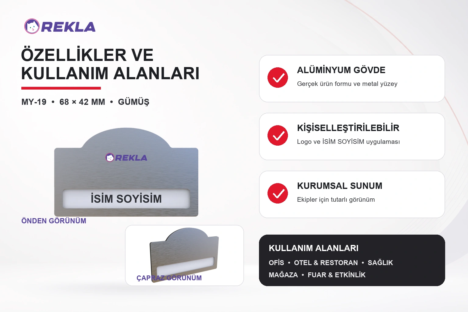 alüminyum yaka isimliği my-19 teknik özellikleri