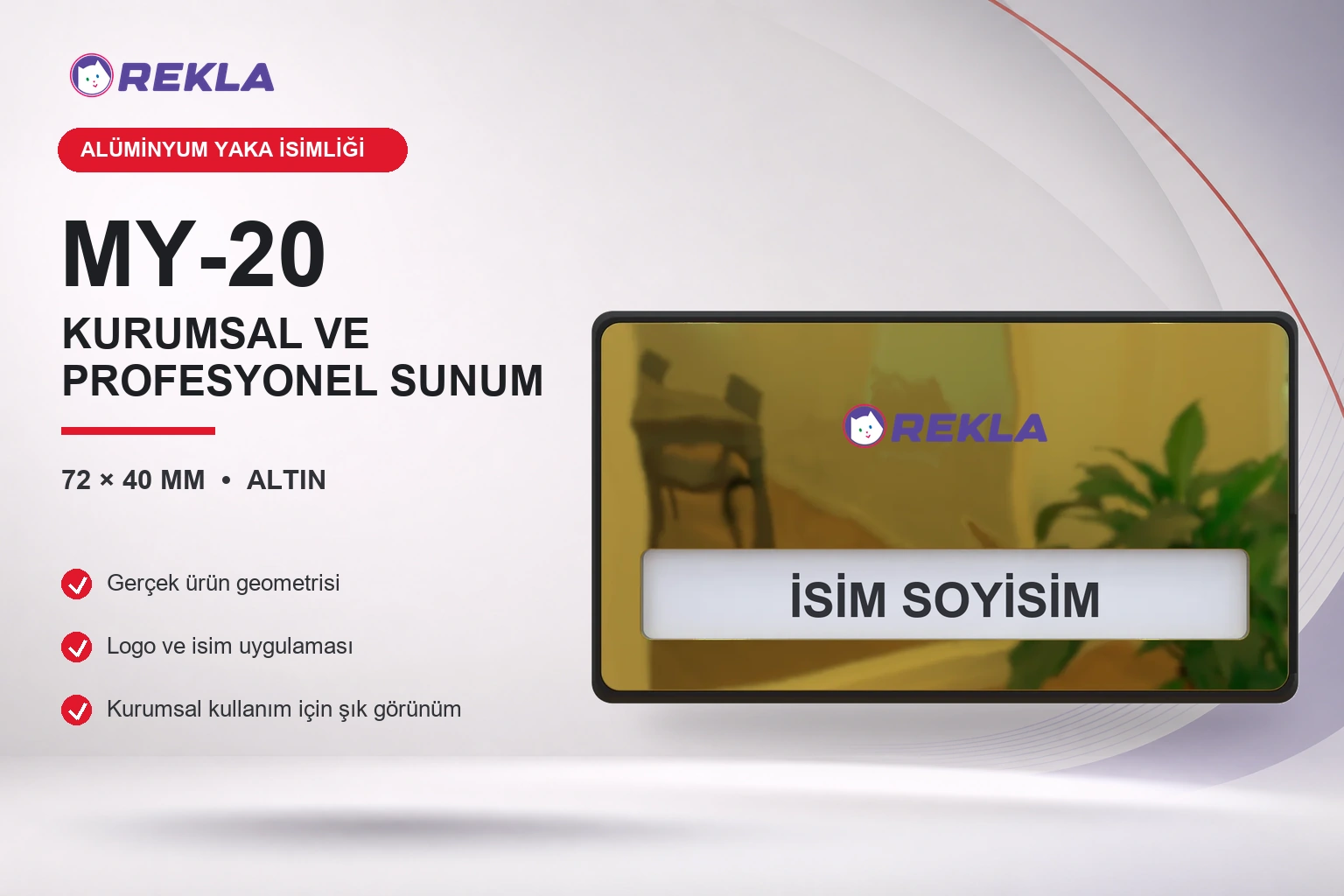 MY-20 Alüminyum Yaka İsimliği ürün görseli