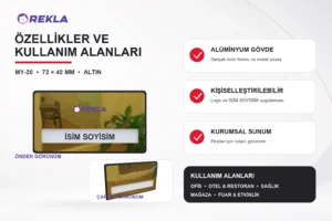 MY-20 Alüminyum Yaka İsimliği teknik özellikler ve kullanım alanları görseli