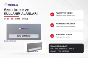 MY-22 Alüminyum Yaka İsimliği teknik özellikler ve kullanım alanları görseli