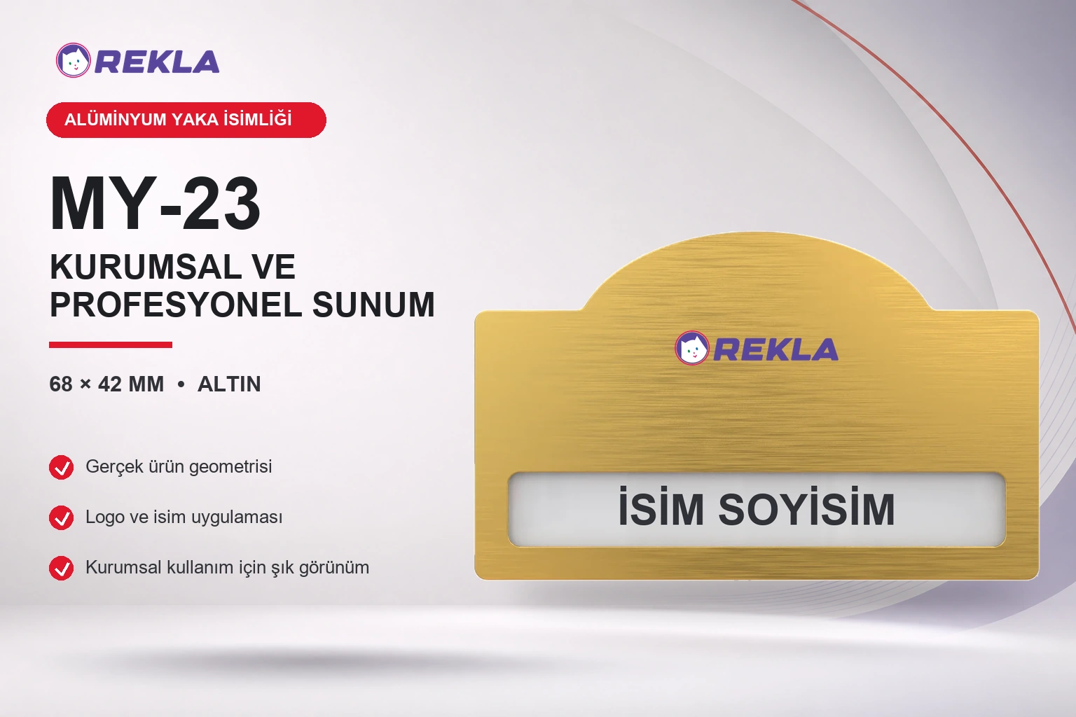 MY-23 Alüminyum Yaka İsimliği ürün görseli