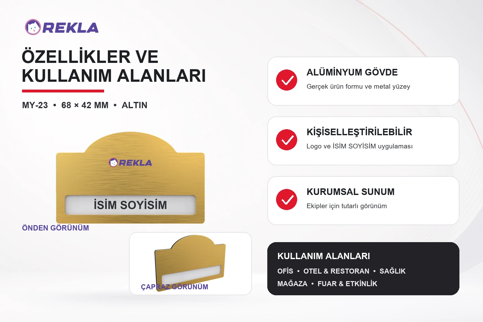 alüminyum yaka isimliği my-23 teknik özellikleri