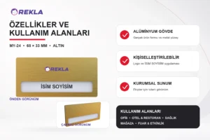 MY-24 Alüminyum Yaka İsimliği teknik özellikler ve kullanım alanları görseli