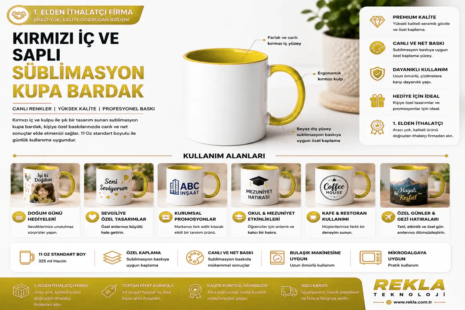 süblimasyon kupa sarı teknik özellikleri