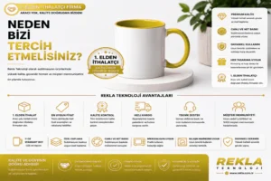 Süblimasyon Kupa Bardak Sarı Rekla avantajları tanıtım görseli