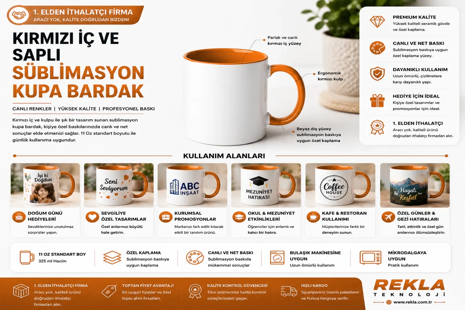 süblimasyon kupa turuncu teknik özellikleri