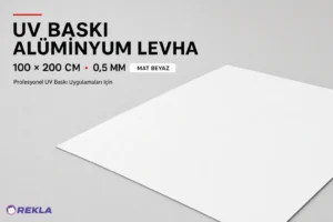 mat beyaz UV baskı alüminyum levha 0,5 mm 100×200 cm ürün görseli