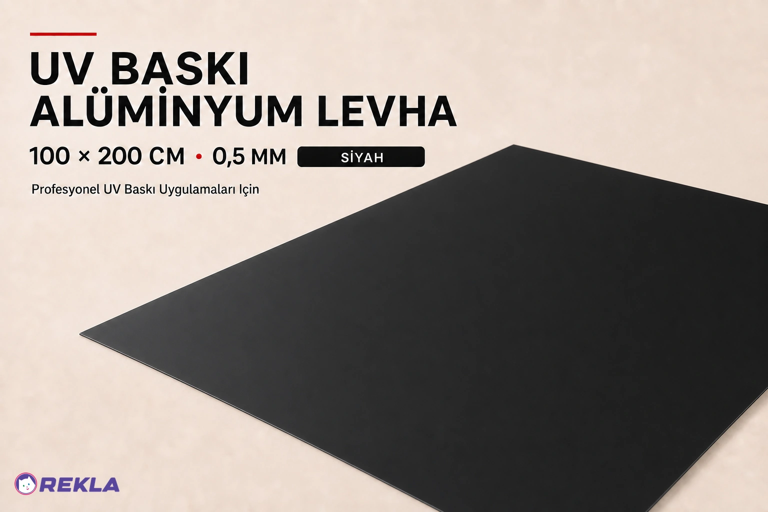 siyah UV baskı alüminyum levha 0,5 mm 100×200 cm ürün görseli