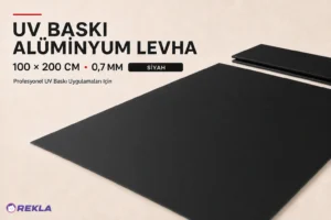 siyah UV baskı alüminyum levha 0,7 mm 100×200 cm ürün görseli